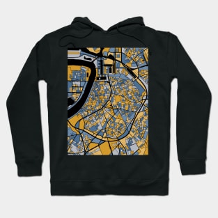 Antwerp Map Pattern in Blue & Gold Hoodie